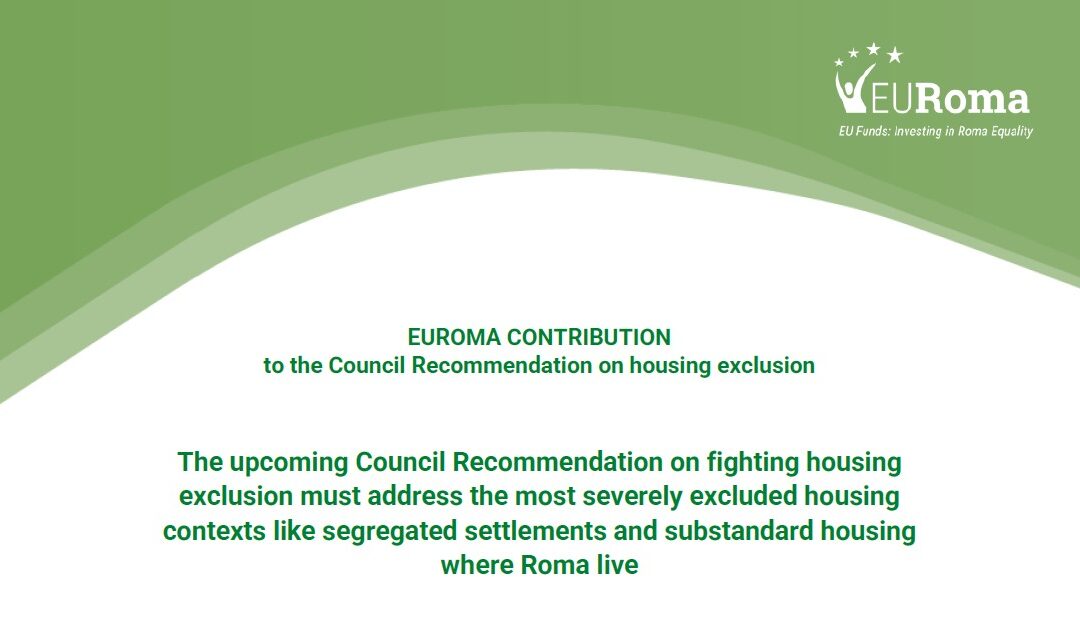 Contribución de EURoma a la consulta de la UE sobre la futura recomendación para combatir la exclusión en materia de vivienda